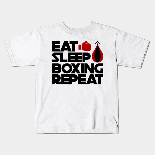 Eat Sleep Boxing Kids T-Shirt by colorsplash